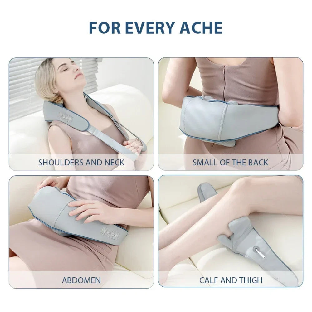 Hot-selling portable mini relaxation clay kneading smart heated shawl, multi-function acupressure massage for trapezius and neck