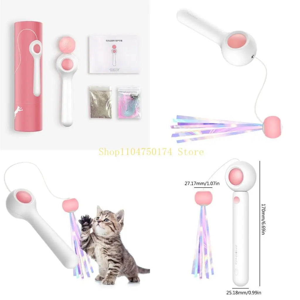 Retractable Wand Toy Tassel Toy Long Tease Wand with Ball top sale