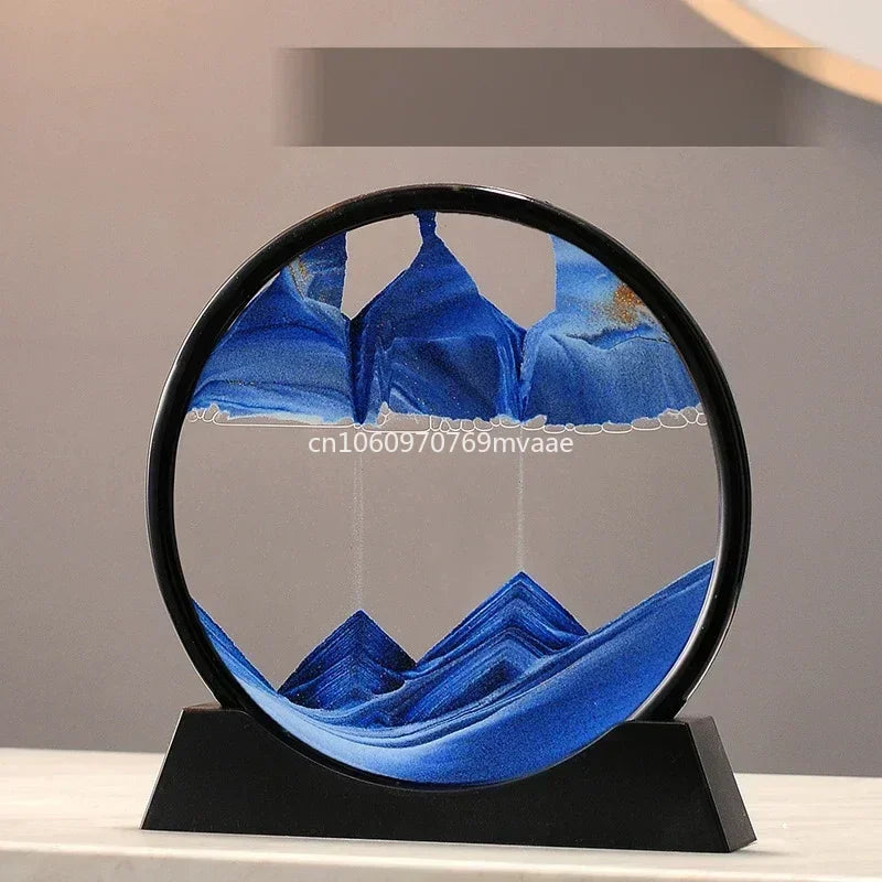 Sandscape Moving Sand Art Frame Quicksand 3D Dynamic Liquid Hourglass Kinetic Sand Painting Flowing Sand Office Home Decor Gifts