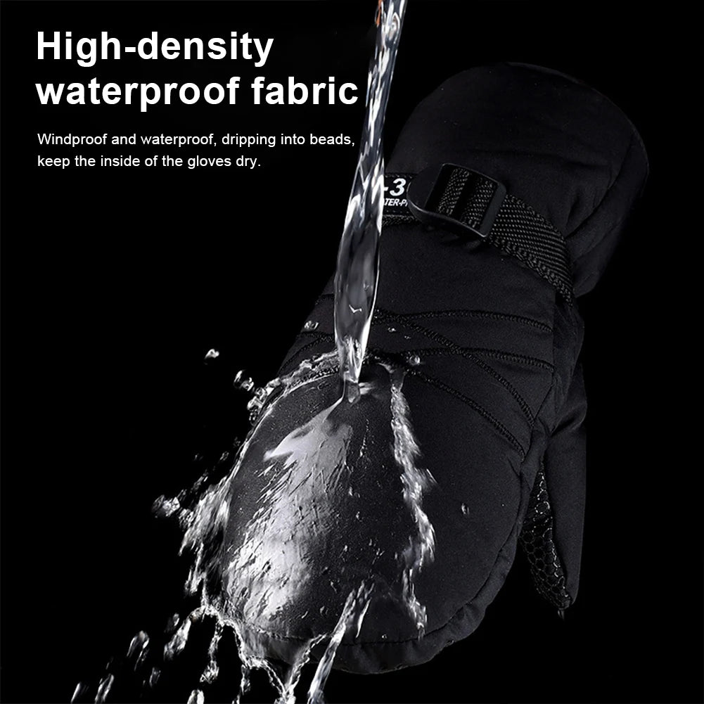 Ski Mittens Waterproof Winter Thermal Touch Screen Gloves Windproof Cycling/Snowboard Gloves Cold Weather Gloves for Outdoor