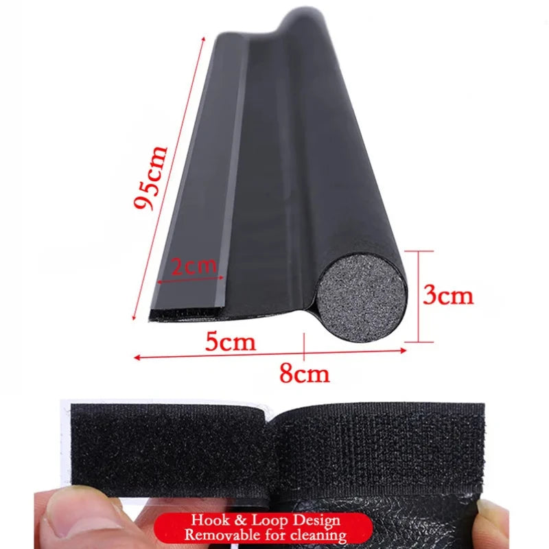 Adjustable Door Bottom Seal Strip Weatherstrip Under Door Draft Stopper Anti-Cold One Side Gap Blocker Foam Weather Strip Adjust