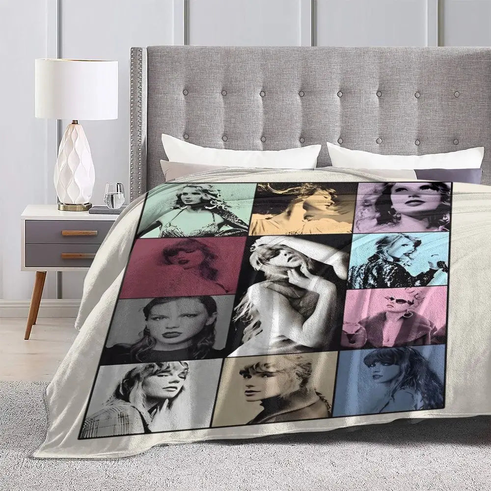 The Eras Tour Blanket Flannel Print Tayloring Portable Lightweight Thin Throw Blankets for Bedding Outdoor Quilt