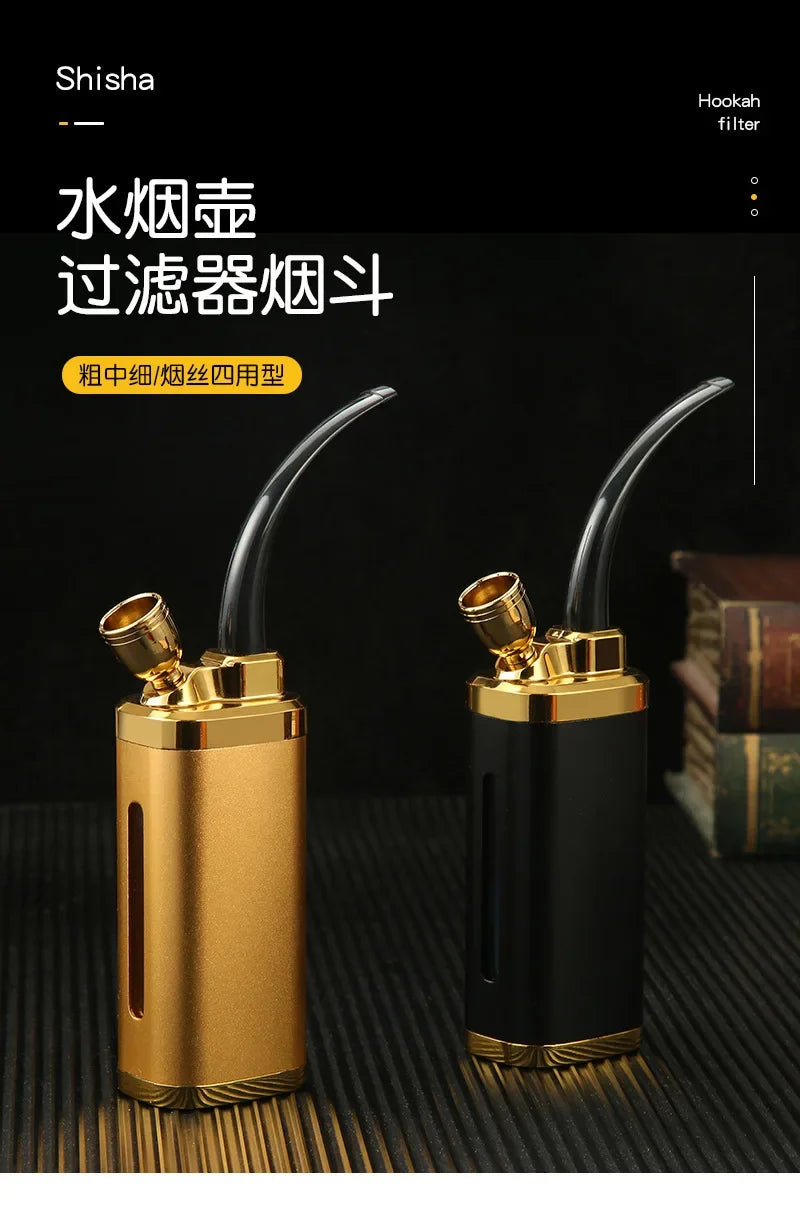 2026 New Hookah Bottle Personalized Engraving Pattern Portable Gift for Men's Thick Medium and Thin Tobacco 4 Water Bucket Pot
