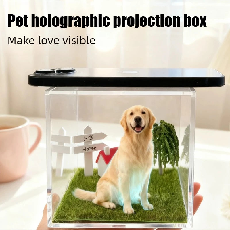 Pet Holographic Digital House, Memorial Decorative Item, Transparent Interactive Display Box High-Transparency Material Creative