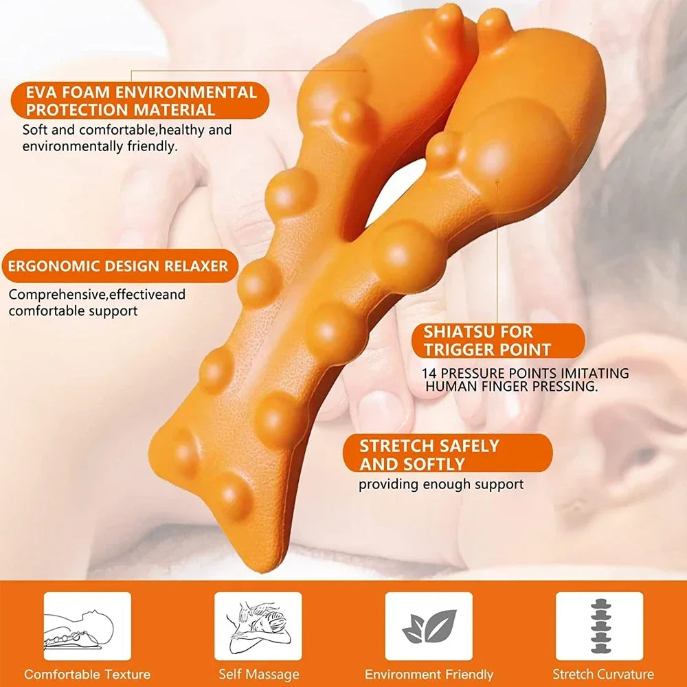 Cervical Traction Device Neck Massager for Cervical vertebra Shoulder Stretcher Trigger Point Massager Neck Acupressure Device