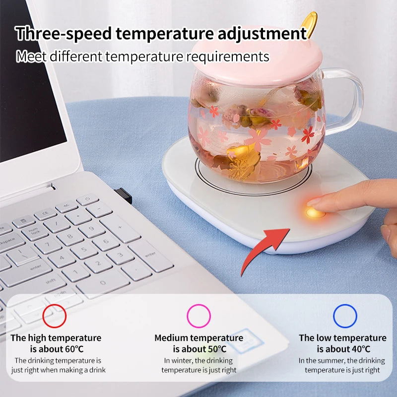 220V Electric Heating Coaster Heater Mug Warmer 55°C For Coffee Milk Tea Heating Pad Thermostatic Mat Kitchen Supplies