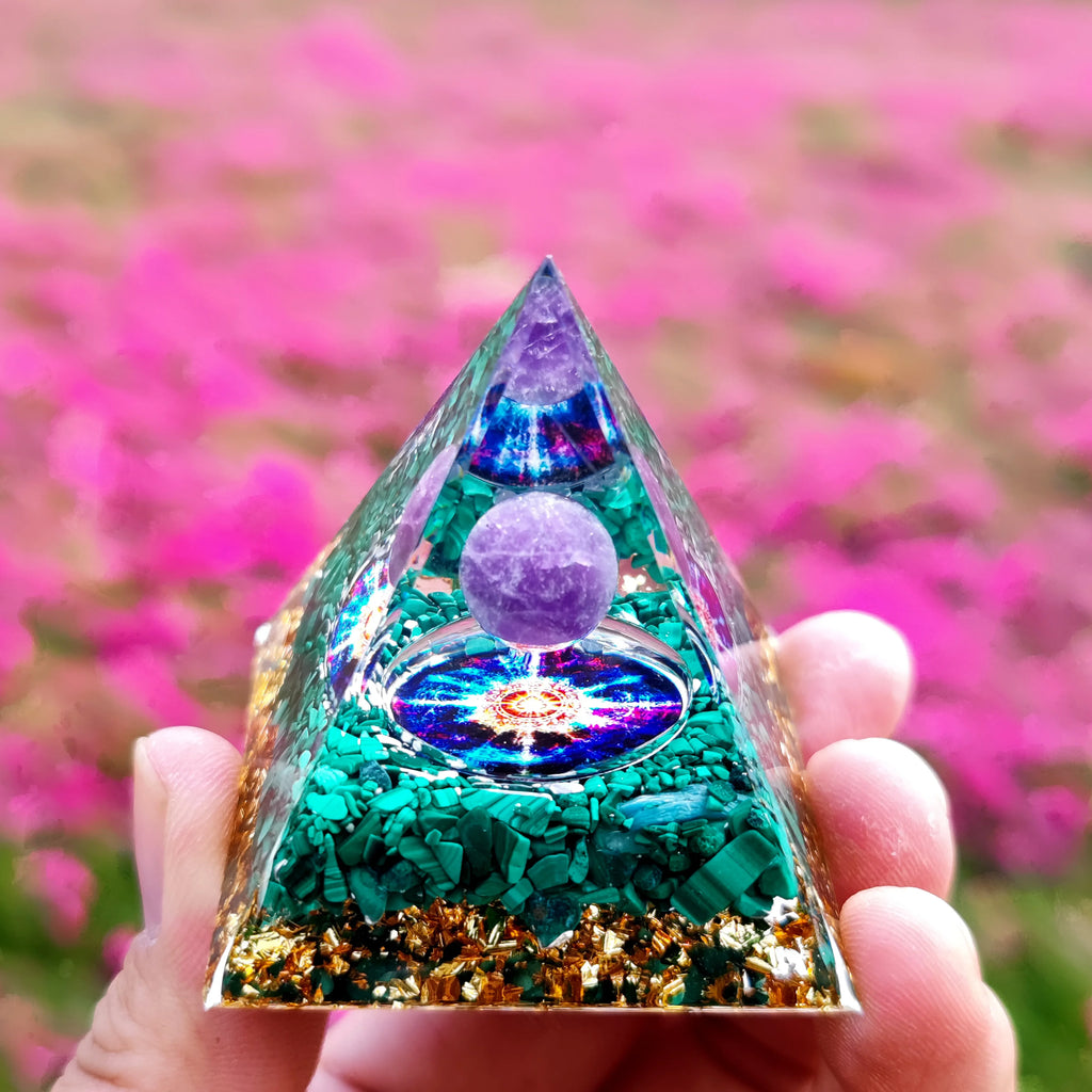 Orgonite Pyramid Crystals Natural Stone Orgone Energy Generator Healing Reiki Chakra Meditation Ornaments Crafts Office Decor