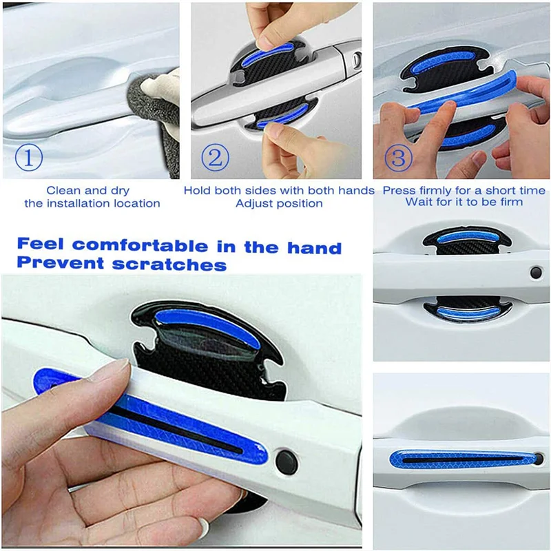Car Door Handle Reflective Sticker Protection Sticker Door Handle Paint Surface Anti-scratch Reflective Sticker Car Accessories