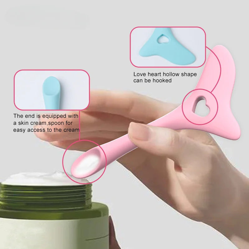 1pc Pink Silicone Makeup Stencil Tool  Multi-Functional Eyeliner Lipstick Guide  Heart-Shaped Winged Eyeliner Template  Eas