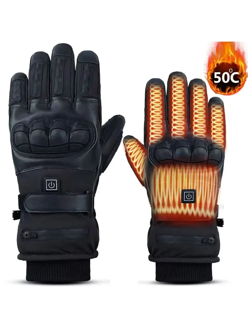 Heated Motorcycle Gloves for Men Tactical Winter Gloves Bicycle Supplies Skiing Gear Bike Accessories Warm Cycling