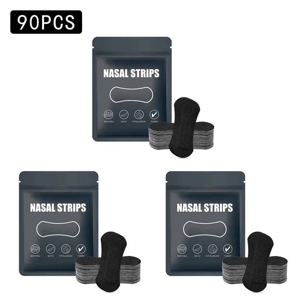 30/60/90/150 Pieces,Anti Snoring Nose Strips for Breathing Correction Physical Expansion Breathable Nasal Patch Nasal Strips