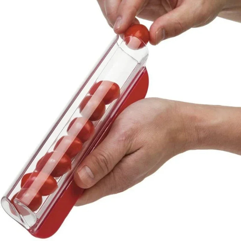 Non Stick Tomato Slicer Grape Cherry Cutter Manual Fruit Vegetable Dicer Rust Proof Blades Easy Clean Salad Prep Kitchen Gadget