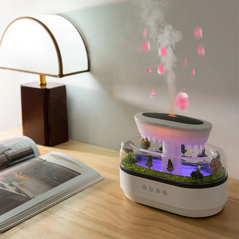 RainCloud Ultrasonic Aroma Humidifier Colorful Light Water Drip Micro Landscape Essential Oil Diffuser Home Cool Mist Humidifier