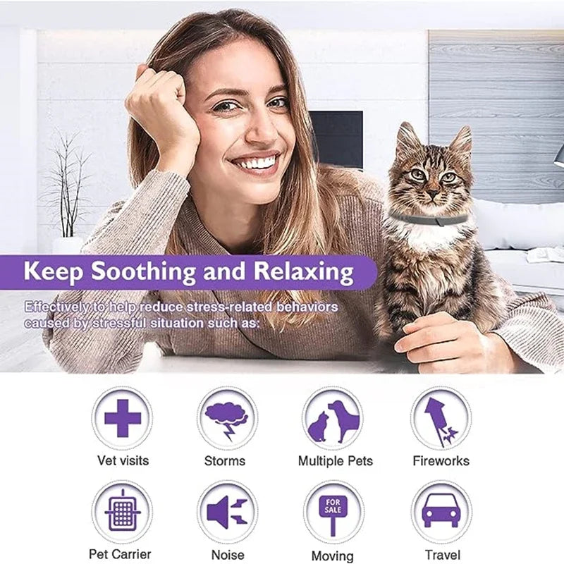 New Release Dog Calming Pheromone Collar cat Relieve Anxiety Adjustable Comfortable Collar For Puppy Kitten Large Dog Accessorie