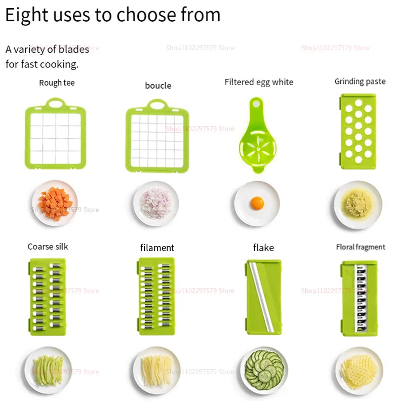 Kitchen Reusable Fruit Veggie Cutting Portable Vegetable Cutter Shredder Multifunctional Slicer Potato Chopper Carrot Grater