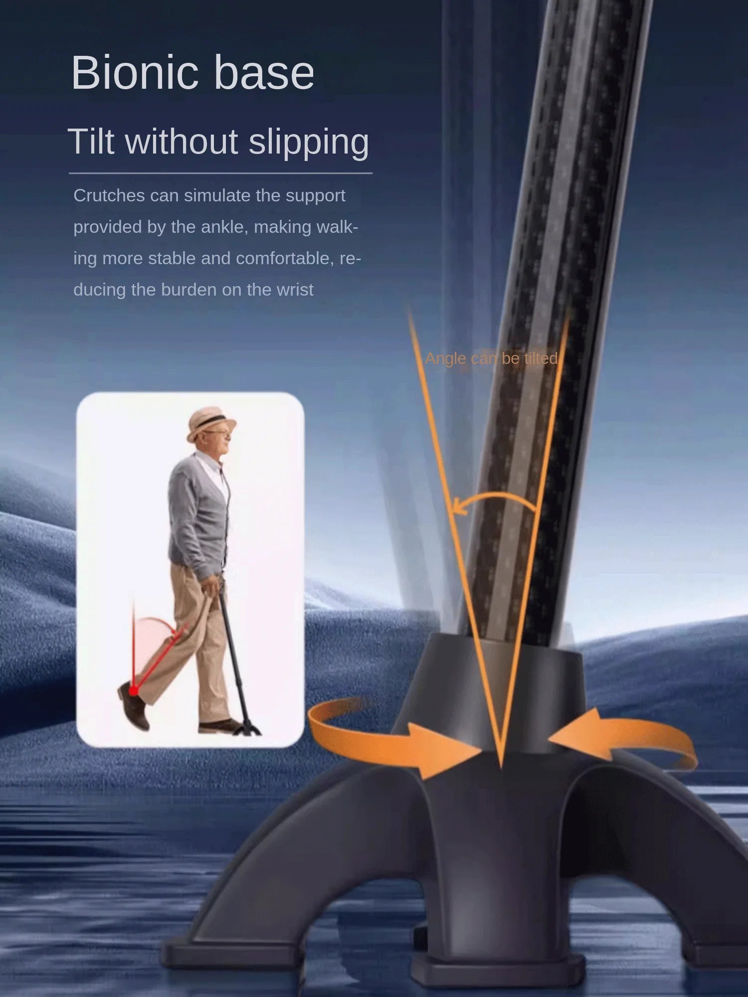 Carbon Fiber crutches for Walking Stick with Light Elderly Hiking Cane Night Lighting Stretchable cane with lamp for Walking Saf