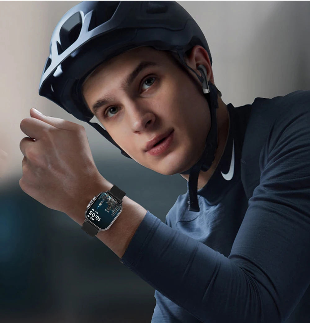 2026 New Smartwatch TWS Earphone 2.01' Bluetooth Call Heart Rate Monitor Sport Fitness Tracker 2 in 1 Smart Watch Headset