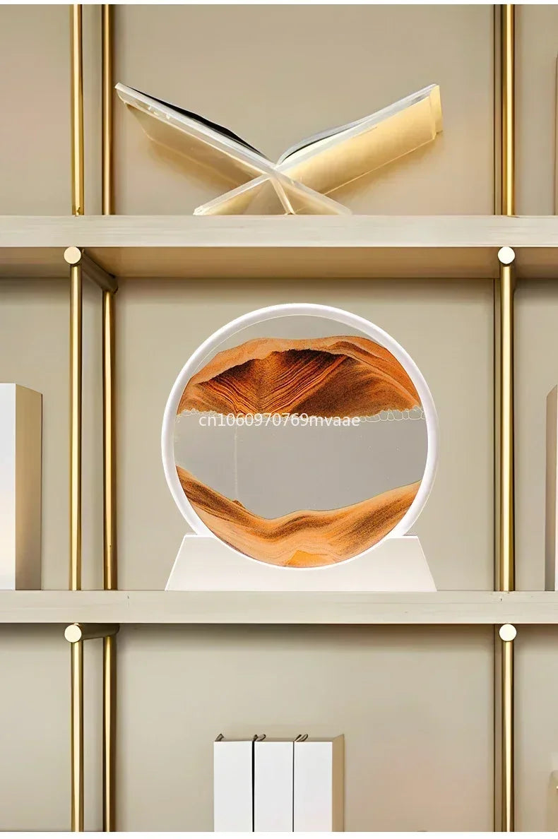 Sandscape Moving Sand Art Frame Quicksand 3D Dynamic Liquid Hourglass Kinetic Sand Painting Flowing Sand Office Home Decor Gifts