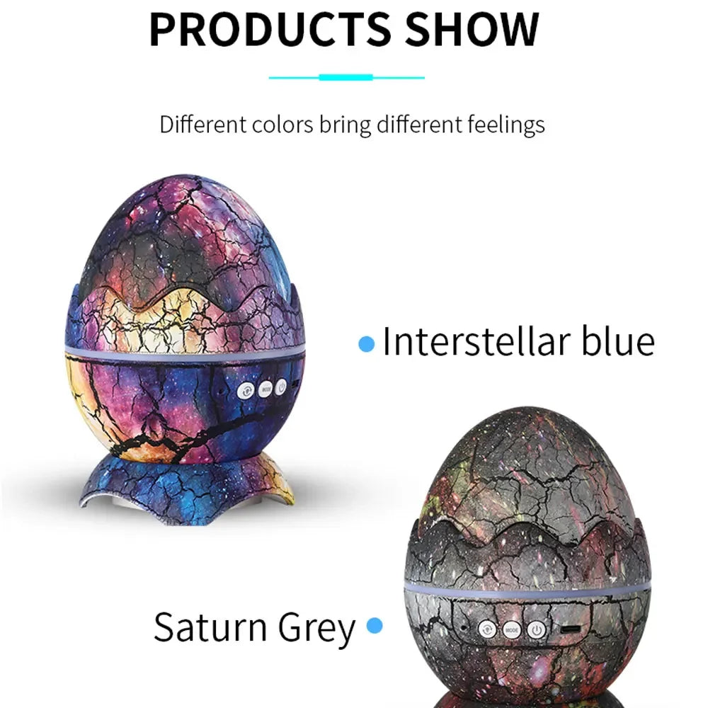 Dinosaur Egg Galaxy Projector with Remote Control Bluetooth Speaker LED Night Light Starry Sky Projection Light Children's Gift