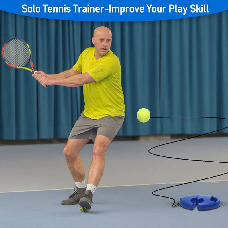 Heavy Duty Tennis Training Aids Base With Elastic Rope Ball Practice Self-Duty Rebound Tennis Trainer Partner Sparring Device