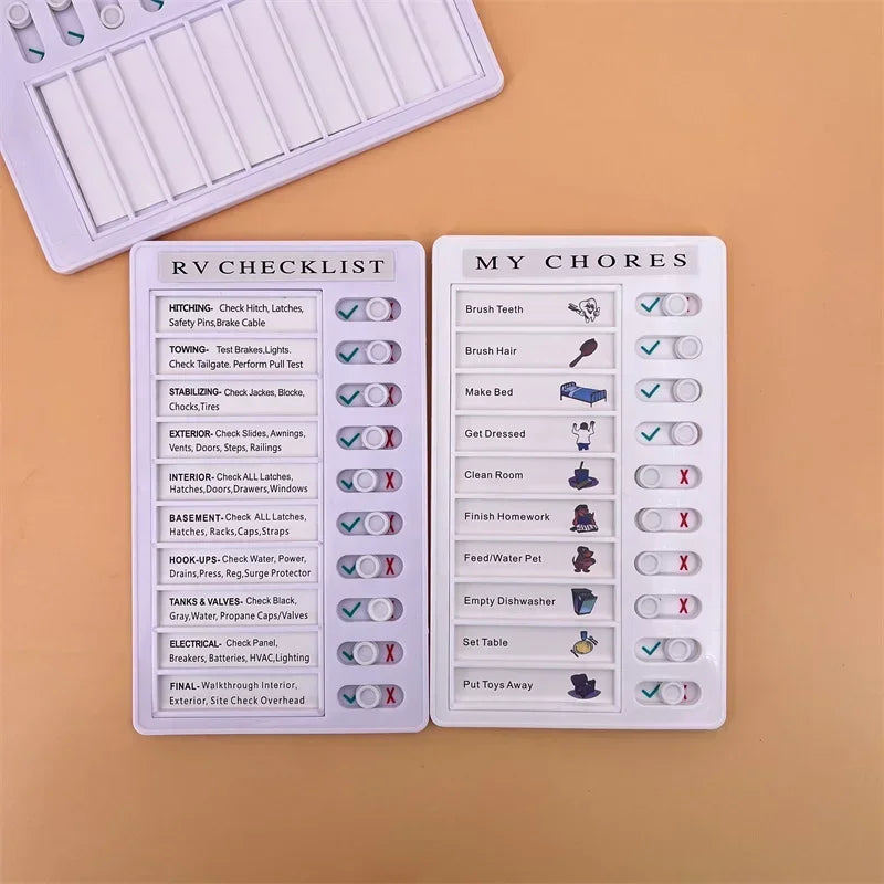 Reusable My Chores Checklist Daily Planner Memo Plastic Board Chore Chart Responsibility Behavior for Kid Self-discipline Card