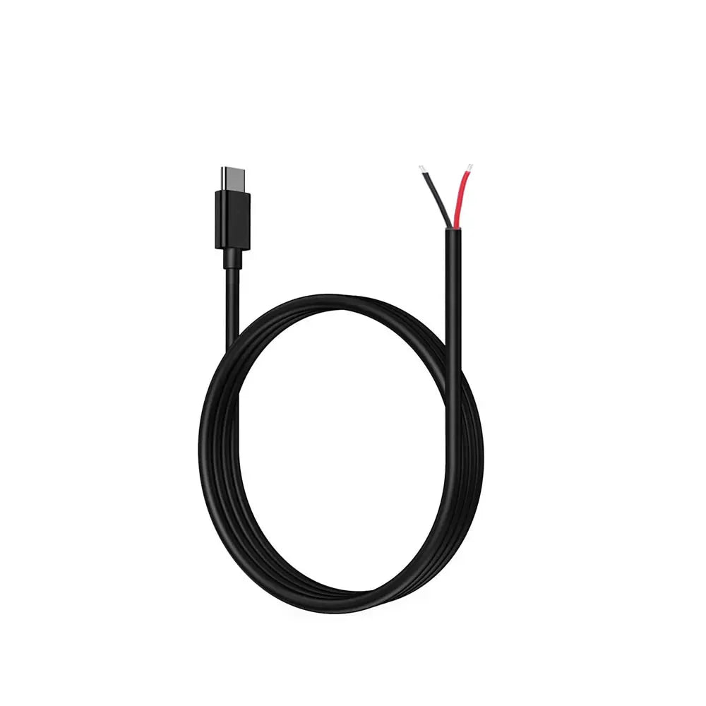 USB Type-C 2 Core Pigtail Cable, 5V USB-C to 2Pin Bare Wire Open End Extension Cable for DIY Replacement or Repair Power Cable