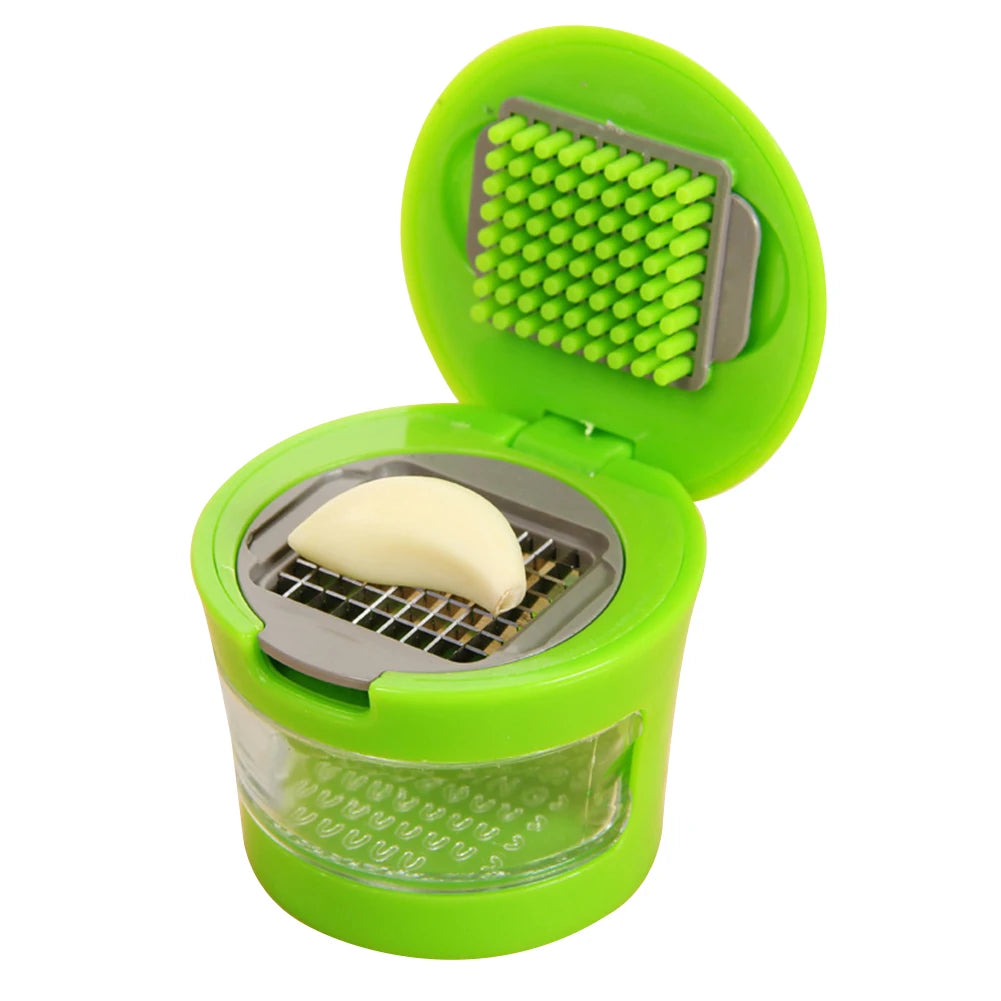 Creative Garlic Press Presser ABS Stainless Steel Garlic Mud Masher Labor-saving Non-slip Cover for Home Kitchen Vegetable Tools