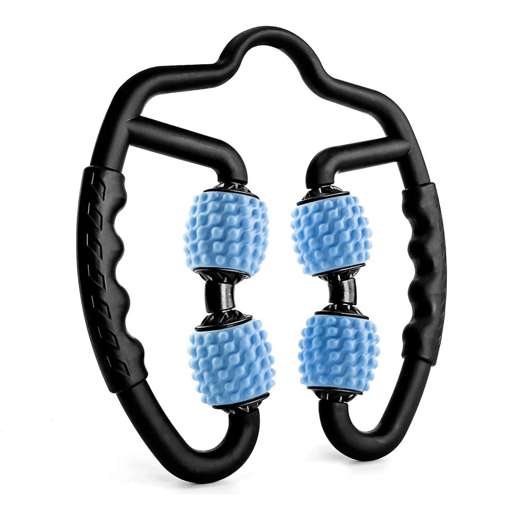 Release Post-Workout Soreness & Tension | 4-Wheel Massage Roller for Deep Muscle Relief, Legs, Back and Shoulders