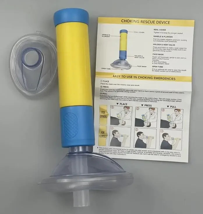 Anti Choking Device Life Saving Suction Emergency Anti Asphyxia CPR Training Mask First Aid Kit Adults & Children Home Rescue