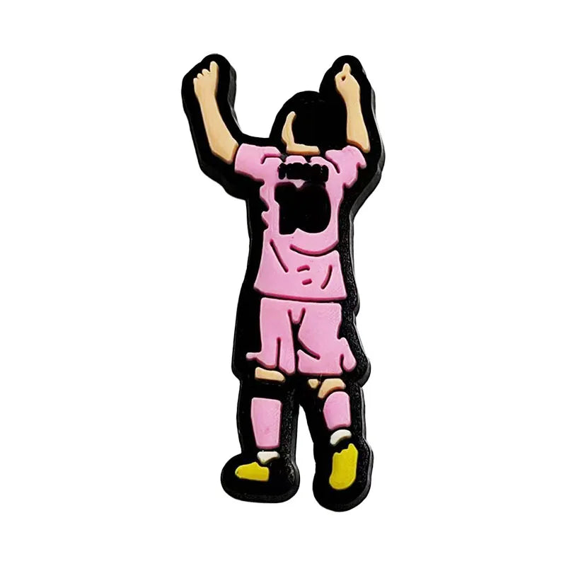 1-16pcs of Football Star Mesi Series Cartoon Shoe Charming Decorative Accessories, Children's Favorite Gifts