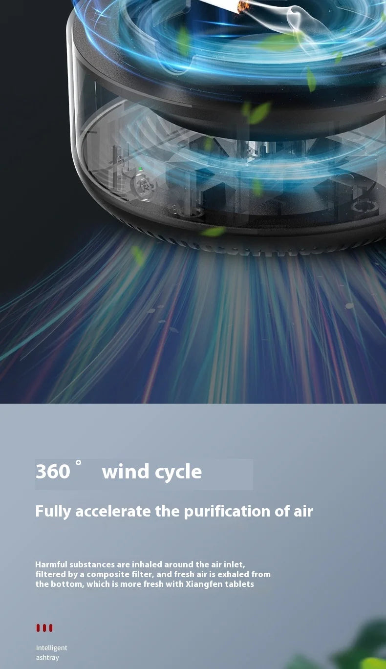 Electric 2 in 1 Multi-Functional Intelligent Ashtray Household Air Purifier Modern Function Portable Indoor Smokeless Ashtray