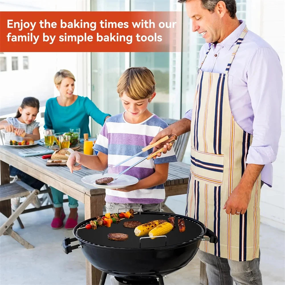 BBQ Mats Oven Bottom Liners Reusable Non-stick Baking Mats Outdoor Party Protective Mats Kitchen Tools Heat Resistant Grill Mats