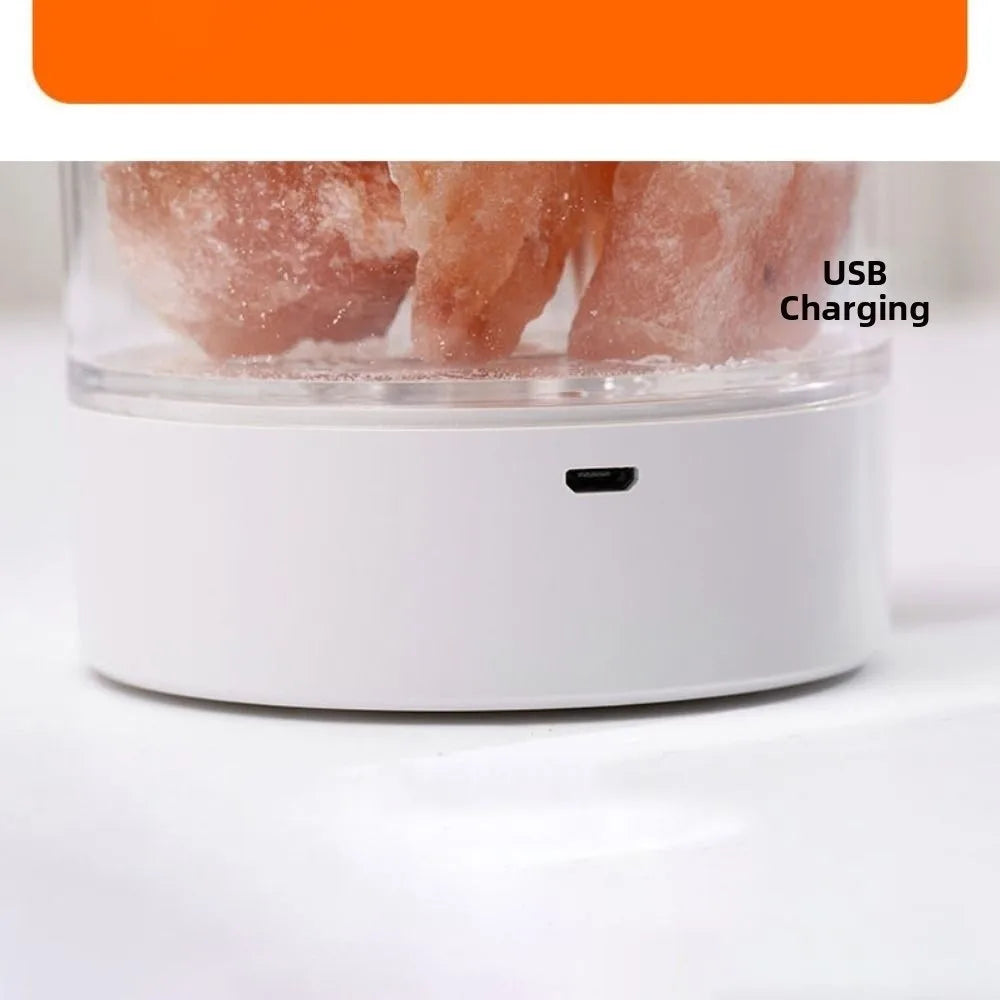 Unique Crafts Natural Crystal Salt Lamp USB Powered 7 Color Lights Table Lava Lamp Eye Protection LED Table Light Christmas