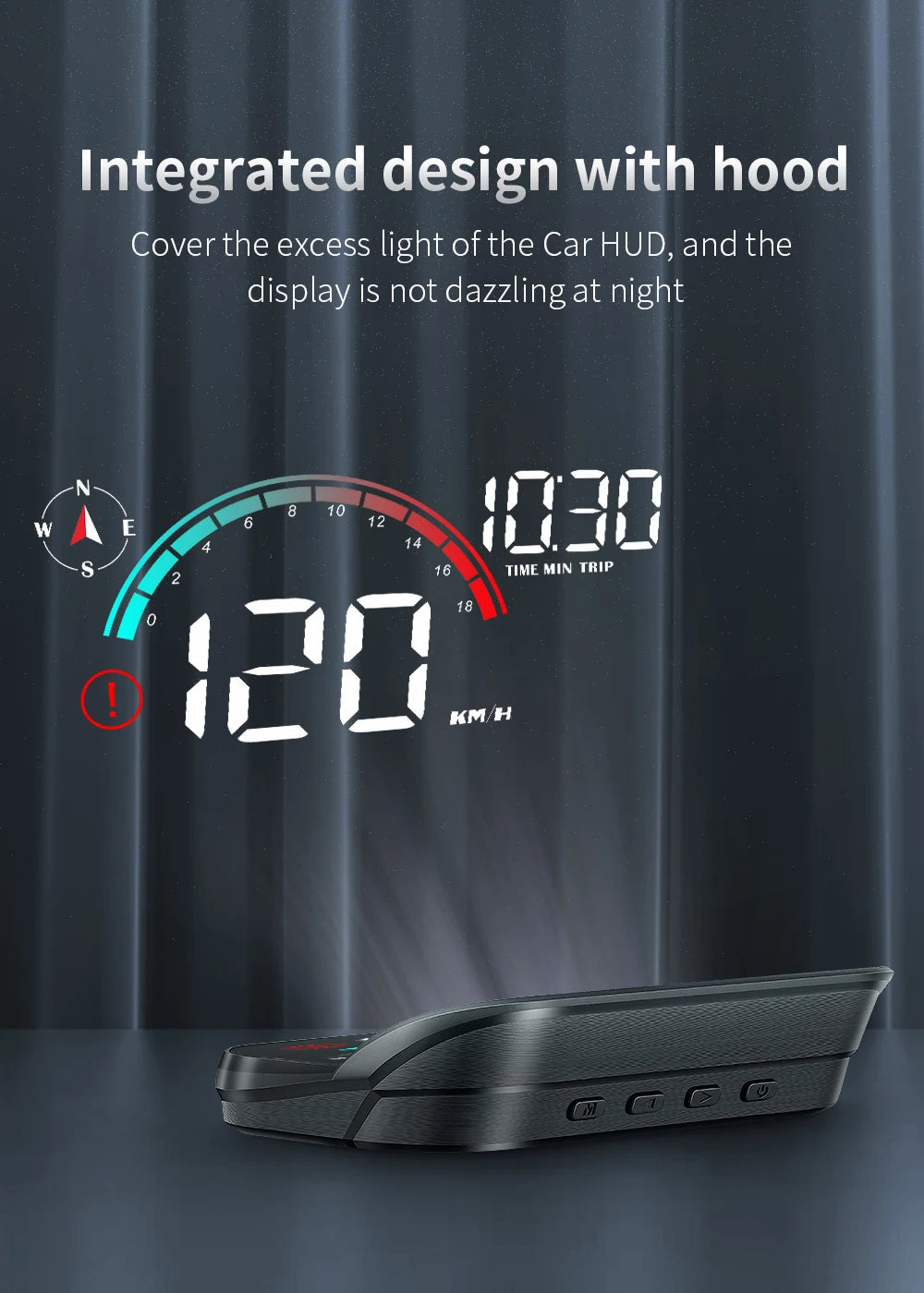 New M22 Car GPS Head Up Display Speed RPM KMH MPH HUD GPS Speedometer Projector Screen Dashboard with Odometer Overspeed Alarm