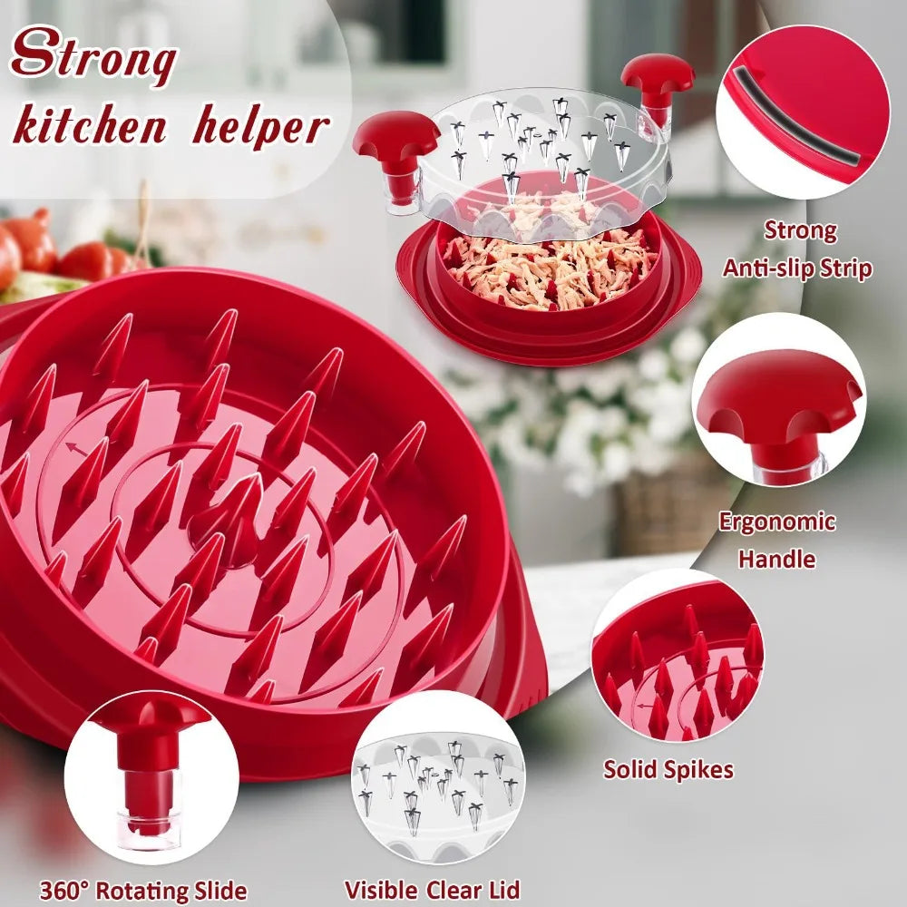 Chicken Shredder Tool Meat Breast Shredding Separation Mincing Grinder Machine with Lid for Shredding Chicken Pork Beef Cooking