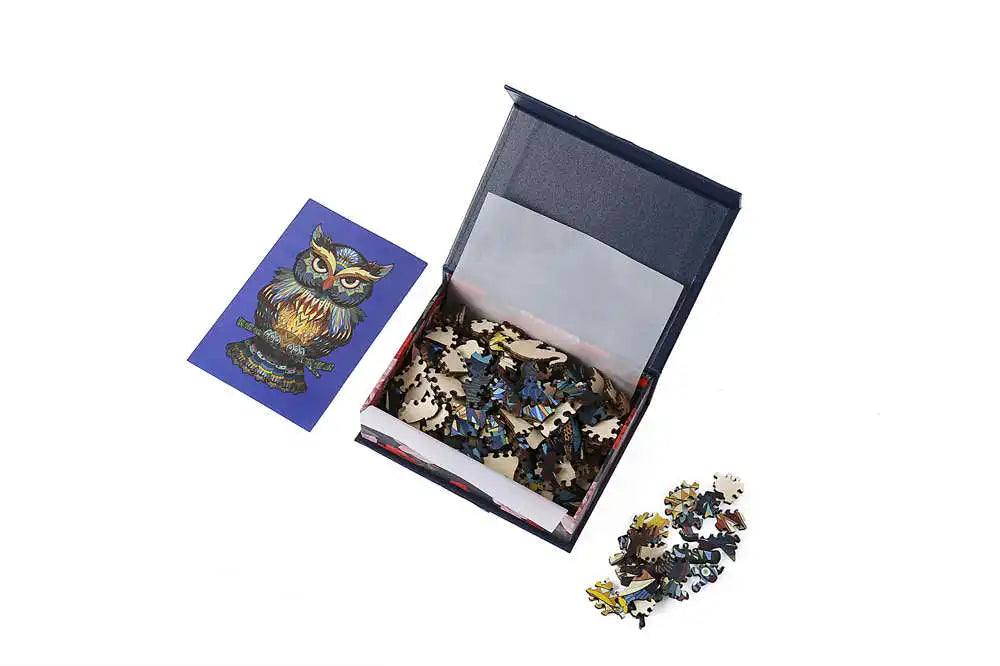 Cool Owl Wood Jigsaw Puzzle Animal Funny Wooden Puzzles Adults High End Montessori Educational Toys Children Board Game Gift