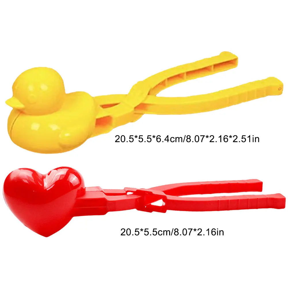Snowball Maker Clip for Kids Adult Heart Snowflake Duck Shape Clip Tongs for Outdoor Sand Snow Ball Mold Toys Fight Sports Toys