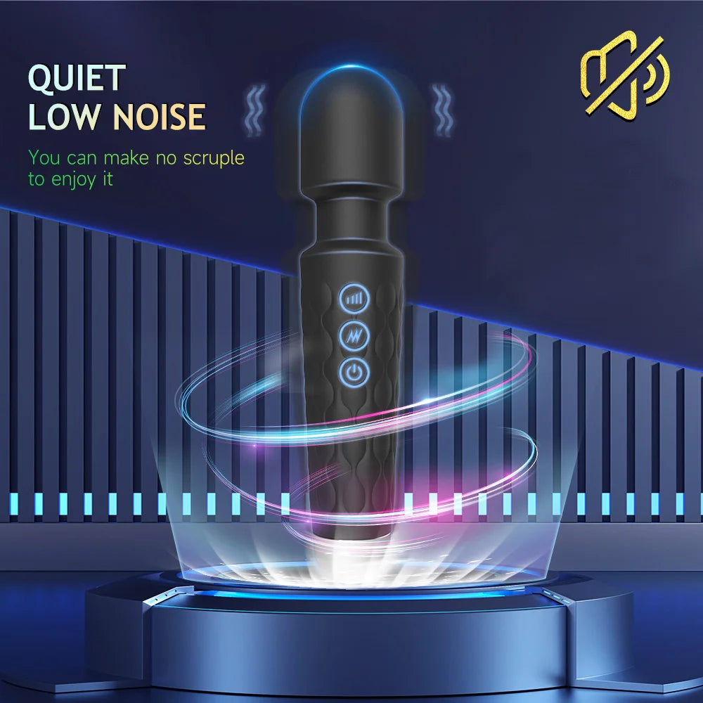 AV Magic Wand Vibrator for Woman 28 Powerful Vibrating Modes Clitoral Stimulator Flexible Silicone Body Massager Adult Sex Toys