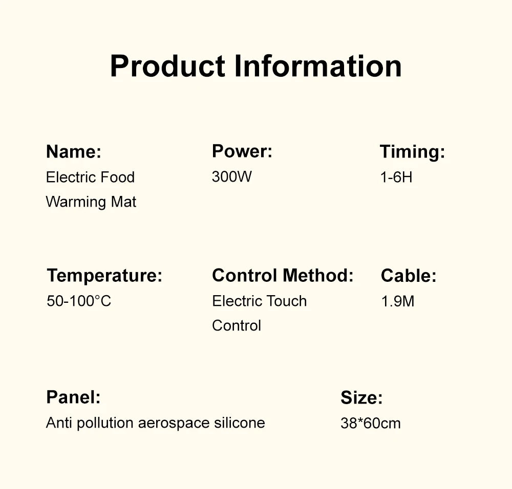 Electric Food Warmer Plate 10s Fast Heating Food Warmer Mat Foldable Dining Table Food Warming Tray Tem Settings Food Heat Plate