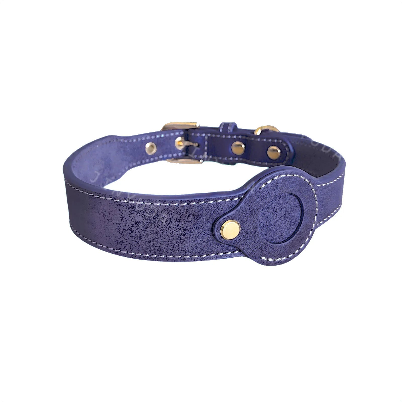 Leather AirTag dog Collar Genuine and Heavy Duty handmade pet collar with Air Tag Holder Lightweight GPS Pet Collars