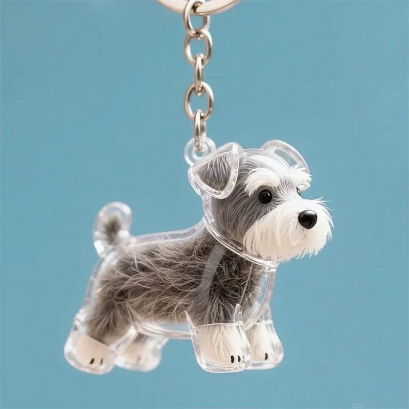 Dog Hair Storage Pendant Cute Keychain Car Key Chains Bag Pendant Couple Jewelry Souvenir Collection Gift Decoration Accessories