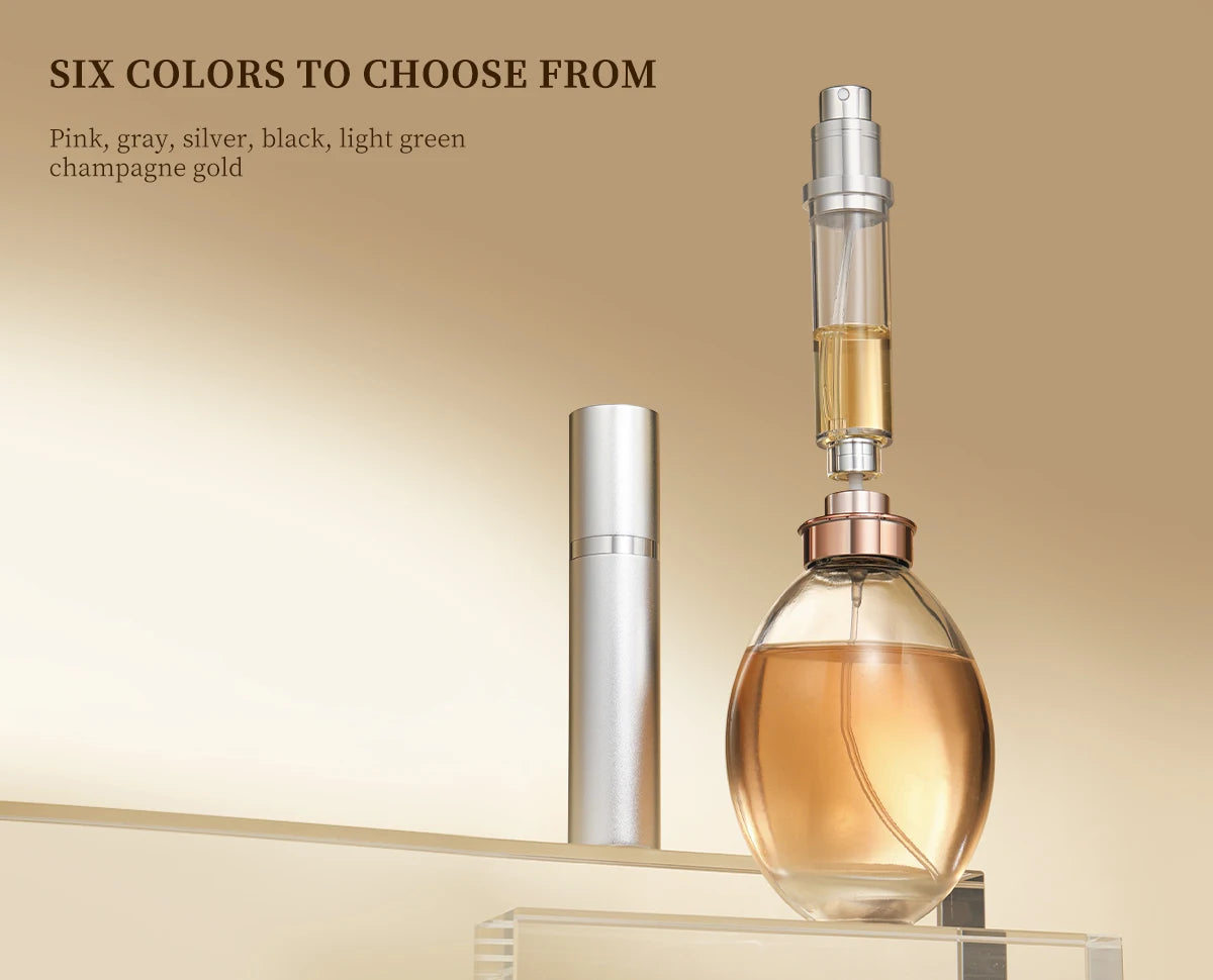 10ml Mini Refillable Perfume Bottle with Spray Scent Pump Portable Travel Empty Cosmetic Containers Mini Spray Atomizer Bottle