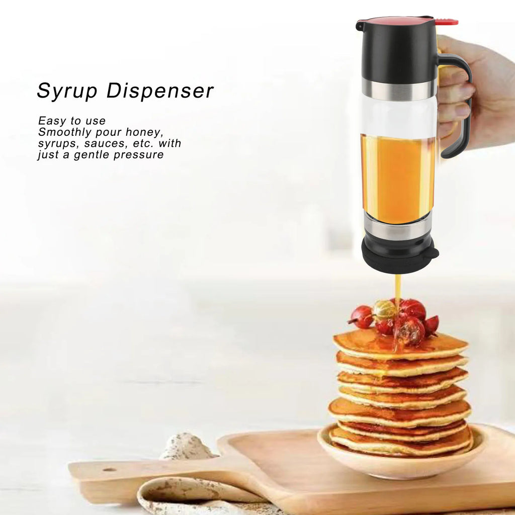 Honey Dispenser 350ml Clear Glass Syrup Dispenser with Handle Prevent Dripping Honey Container for Coffee Shops Restaurants Home