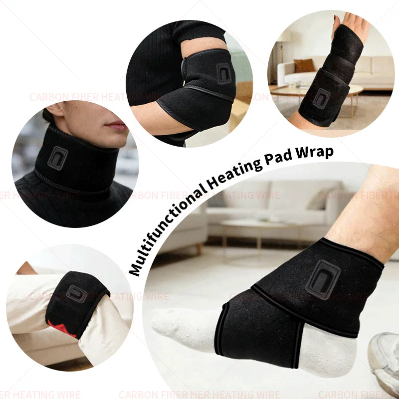 Carbon Fiber Heated Wrist Brace with Vibration Massager Relieves Arthritis, Tenosynovitis, Wrist Joint Sports Strain Recovery