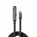 Sideways Phone Charger,Invisible Stand Charging Cable,Built In Phone Stand Charging Cord with Folding Phone Stand 2-in-1 Holder