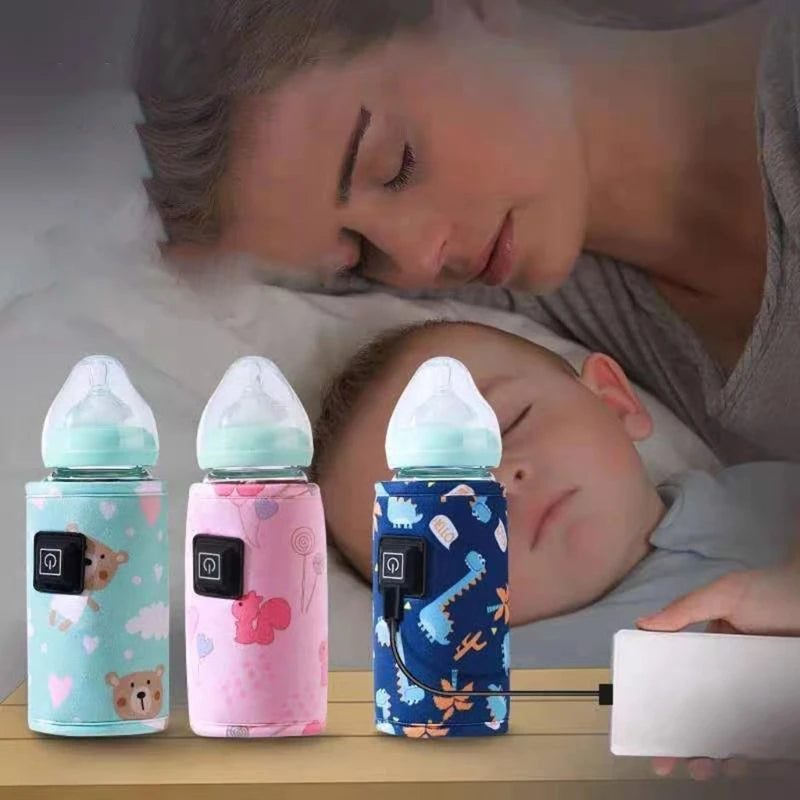 Portable USB Baby Bottle Warmer 5V 2A Heating Travel Milk Warmer Adjustable Temperature Control Breast Milk Heater Bag