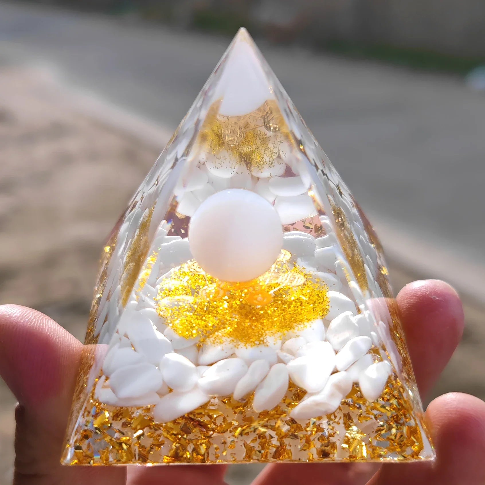 Orgonite Pyramid Crystals Natural Stone Orgone Energy Generator Healing Reiki Chakra Meditation Ornaments Crafts Office Decor