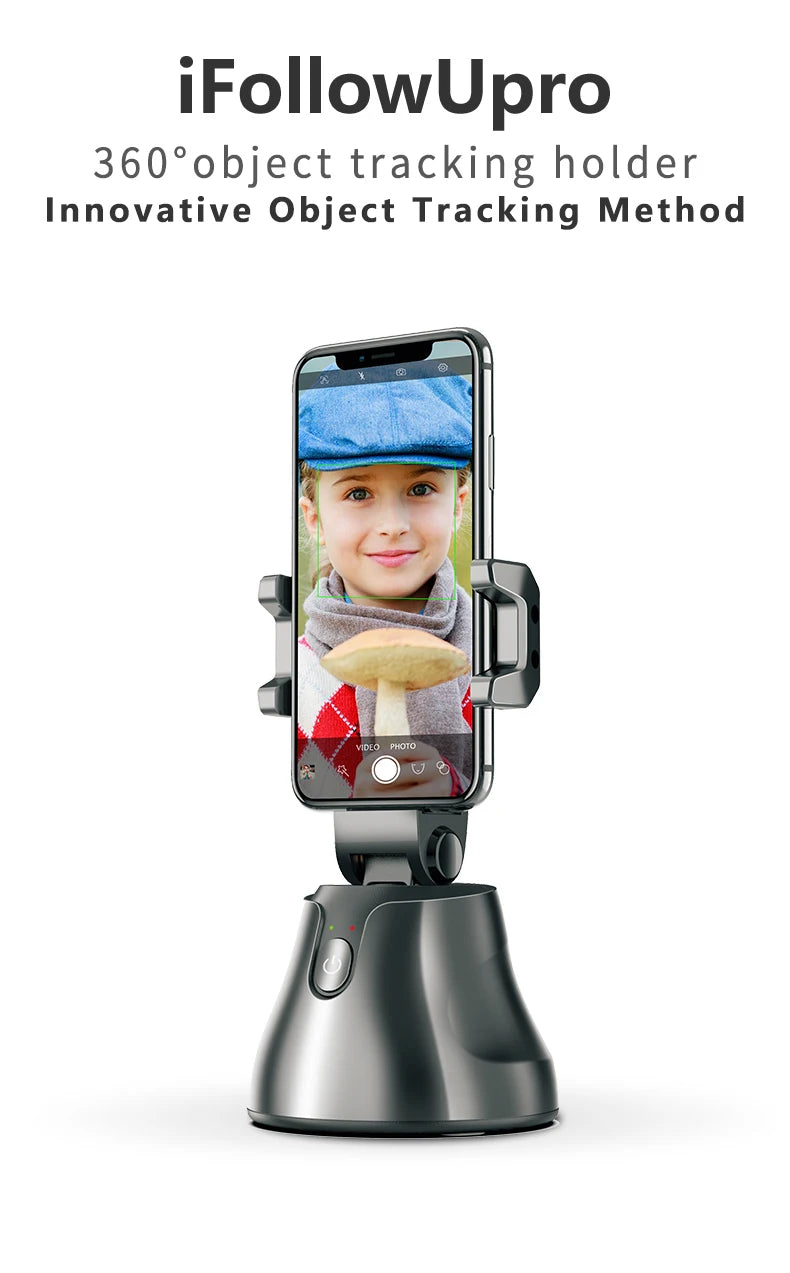 AI automatic face and body tracking phone holder/download APP, 360° rotating tracking tripod, intelligent shooting bracket