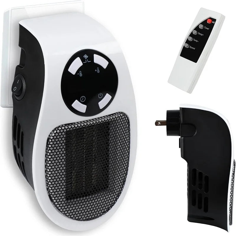 Eco Plug in Electric Heater Wall Outlet Space Heater with Energy Efficient Low Noise Room Heater Portable Heaters for Indoor Use