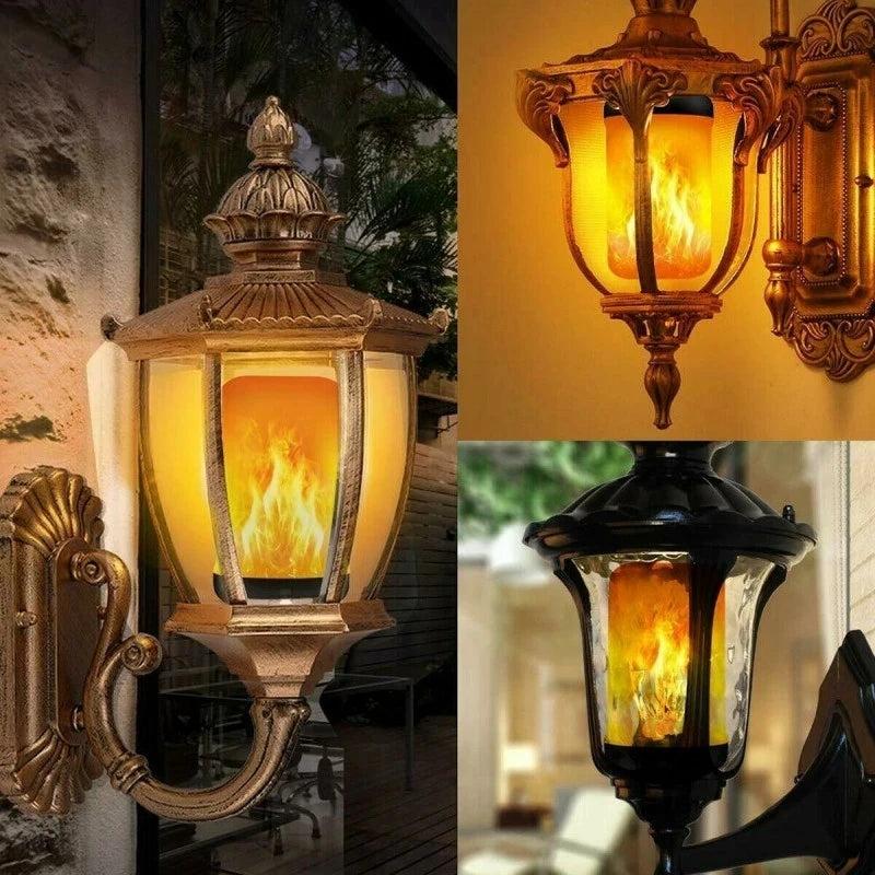 LED E27 Flame Bulb Fire E14 lamp Corn Bulb 4 Modes Party LED Light Dynamic Flame Effect 85v-265v for Home Lighting